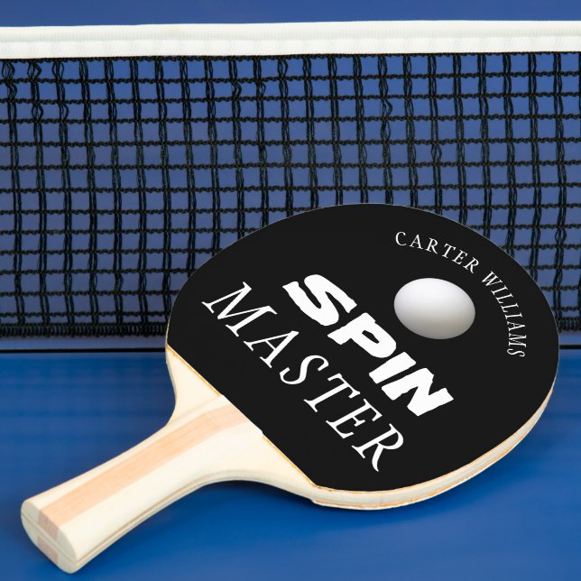 SPIN MASTER Personalisiert bearbeitbar Schwarz Tischtennis Schläger (InSitu)