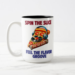 Spin That Slice Pizza DJ Combo Zweifarbige Tasse