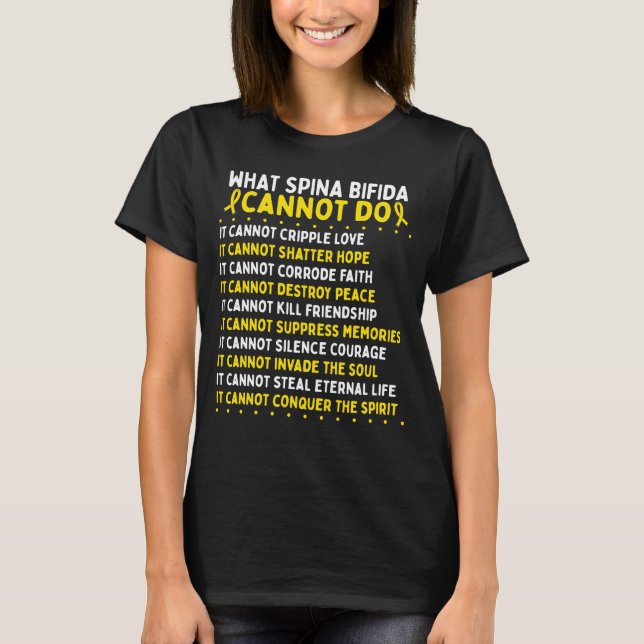 Spina Bifida Awareness Fighter Warrior Ribbon T-Shirt (Vorderseite)
