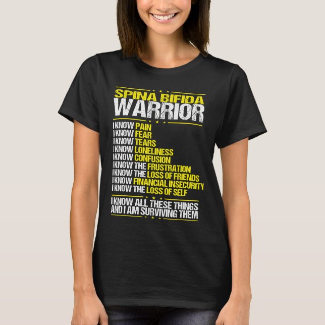 Spina Bifida Bewusstsein Ich kenne Schmerzen Gelbe T-Shirt (Vorderseite)