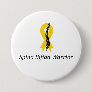 Spina Bifida Warrida Button Button mit gelber Ribb