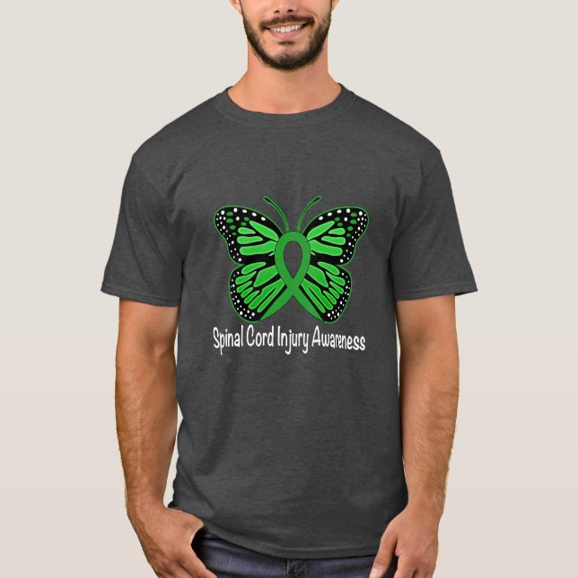 Spinal Cord Injury Butterfly Awareness Ribbon T-Shirt (Vorderseite)