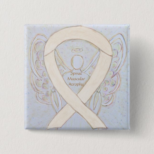 Spinale Muskulatur Atrophie Bewusstsein Ribbon Ang Button (Vorderseite)