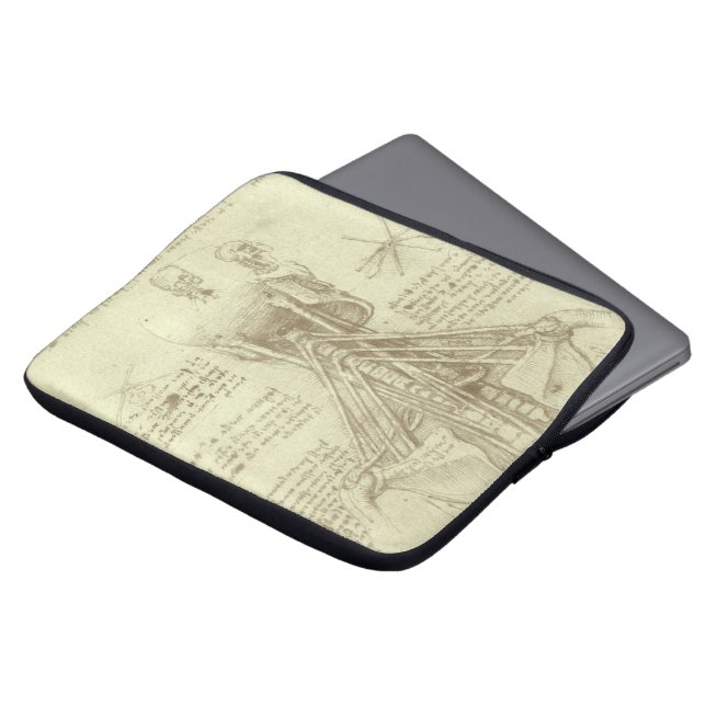 Spinalsäule des Menschen von Leonardo da Vinci Laptopschutzhülle (Vorne Oben)