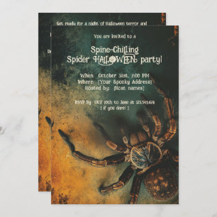 🕷️ Spine Chilling Spider Halloween-Party Einladung