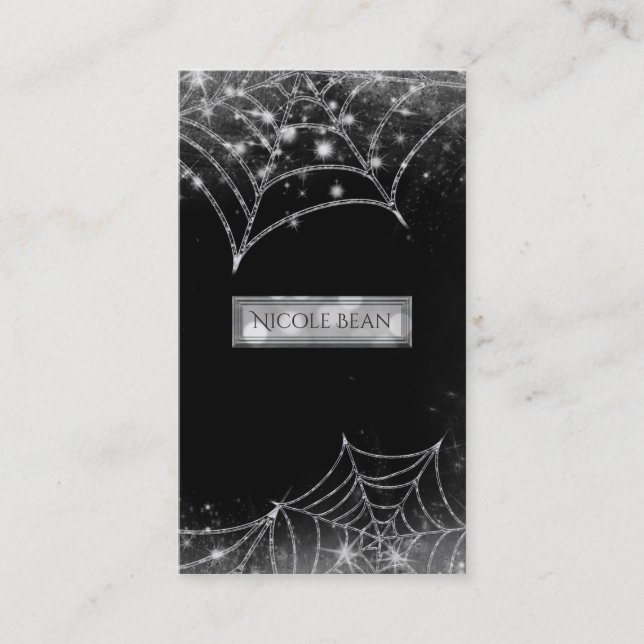 Spinklatsche Spinnennetze Dark Glam Halloween Goth Visitenkarte (Vorderseite)