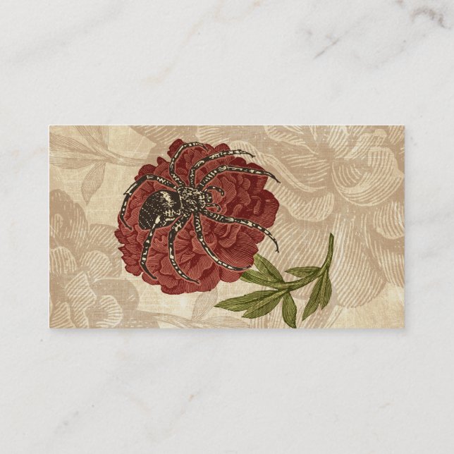 Spinne auf Blume Visitenkarte (Rückseite)