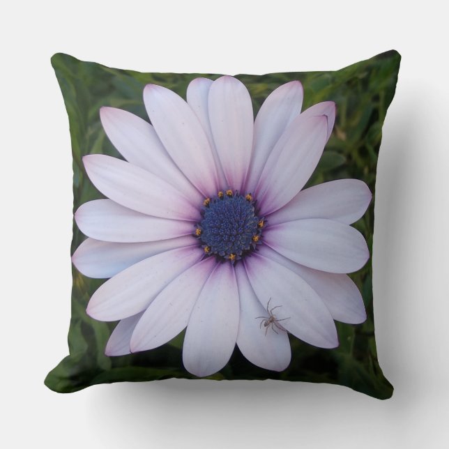 Spinne auf einer rosa Blume - Kissen (Vorderseite)