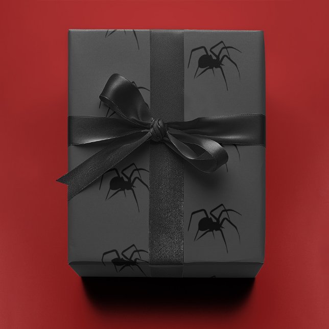 Spinne auf Grau |  Geschenkpapier (Von Creator hochgeladen)