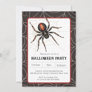 Spinne Black Widow Halloween-Party Einladung
