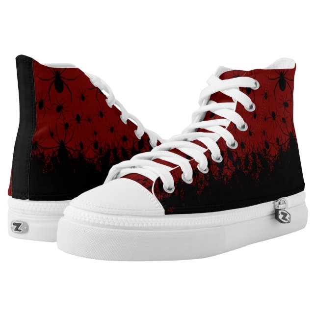 Spinne geplagte gruseliges goth blutrote hohe hoch-geschnittene sneaker (Paar)