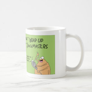 Spinne gibt einem Toastmaster Rede Kaffeetasse