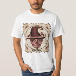 Spinne Hexe Schädel T-Shirt