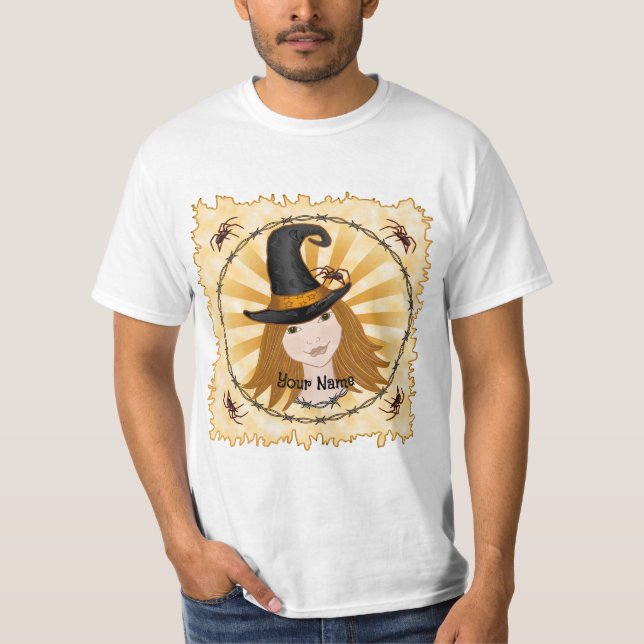 Spinne Hexe T-Shirt (Vorderseite)