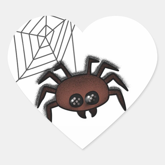 Spinne ich Halloween Herz-Aufkleber (Vorderseite)