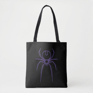 Spinne in Lila und Schwarz Tasche