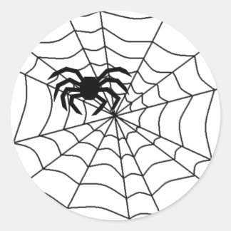 Spinne in Webaufklebern Runder Aufkleber