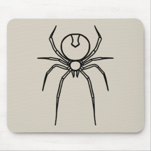 Spinne - Knochen weiß und schwarz Mousepad