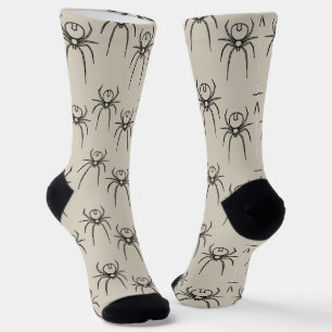 Spinne - Knochen weiß und schwarz Socken