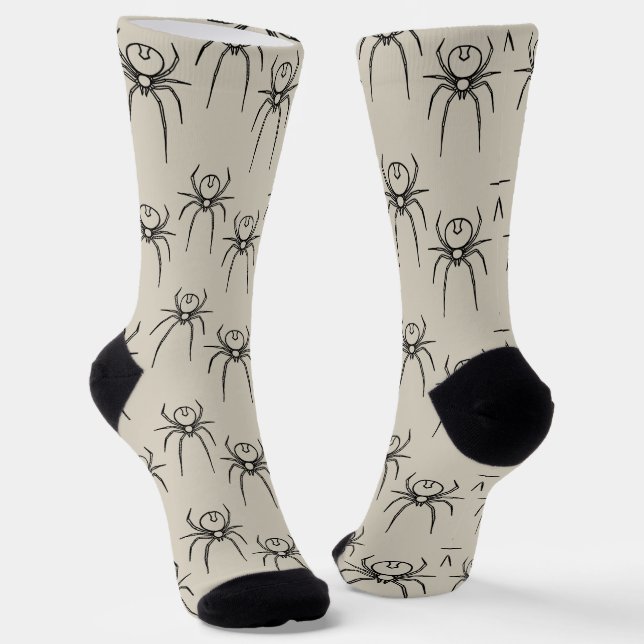 Spinne - Knochen weiß und schwarz Socken (Gewinkelt)