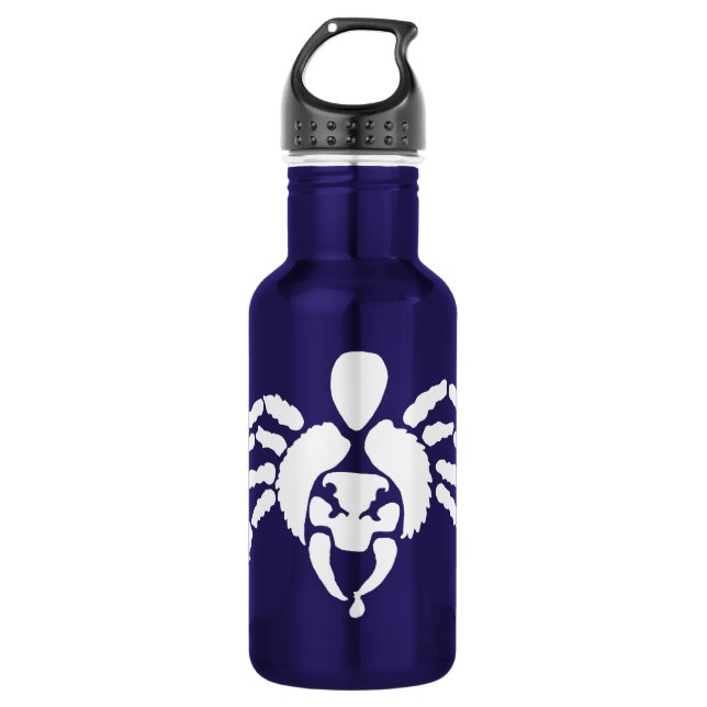Spinne mit Gift auf Knall Edelstahlflasche (Vorderseite)