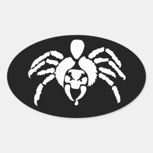 Spinne mit Gift auf Knall Ovaler Aufkleber