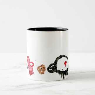 Spinne mit Milch und Plätzchen Zweifarbige Tasse