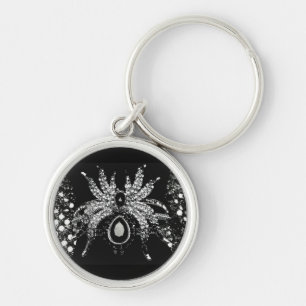 Spinne mit Strassdiamanten-Optik und schwarze Tara Schlüsselanhänger