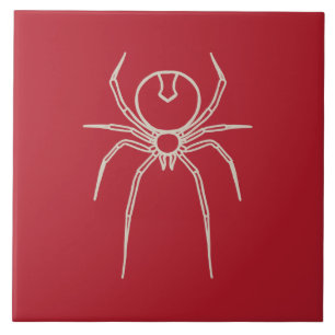 Spinne - Rot und Knochen weiß Fliese