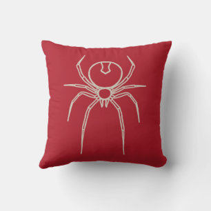 Spinne - Rot und Knochen weiß Kissen