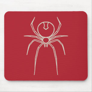Spinne - Rot und Knochen weiß Mousepad