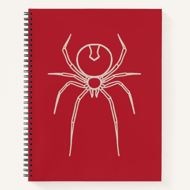 Spinne - Rot und Knochen weiß Notizbuch (Vorderseite)