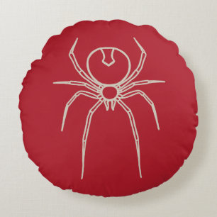 Spinne - Rot und Knochen weiß Rundes Kissen
