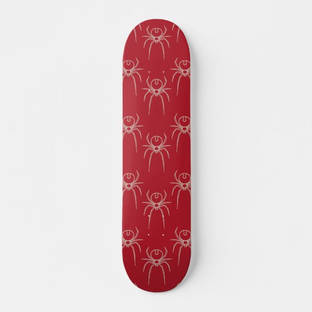 Spinne - Rot und Knochen weiß Skateboard (Vorne)