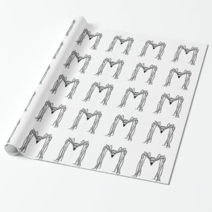 Spinne . schwarz-weiß geschenkpapier