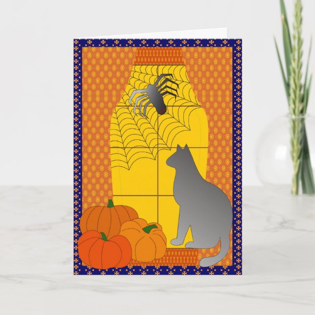 Spinne und Katze Karte (Vorderseite)