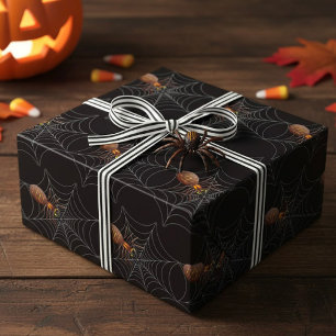 Spinne und Spinnennetz Geschenkpapier