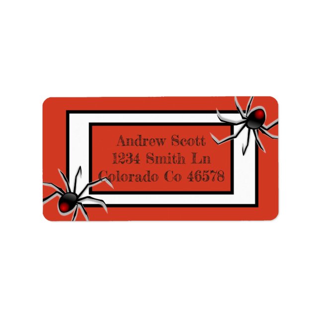 Spinnen Adressaufkleber (Vorne)