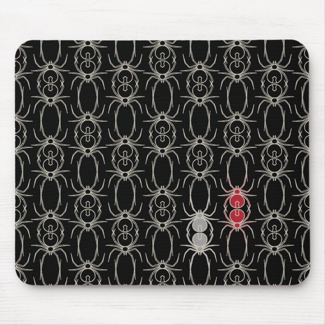 Spinnen - Battschwarz und Knochen weiß Mousepad (Vorne)