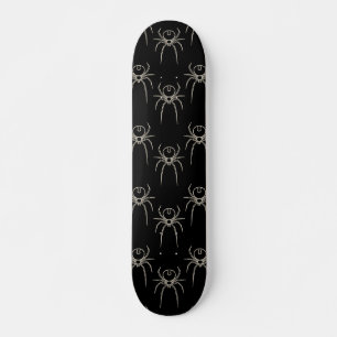 Spinnen - Battschwarz und Knochen weiß Skateboard