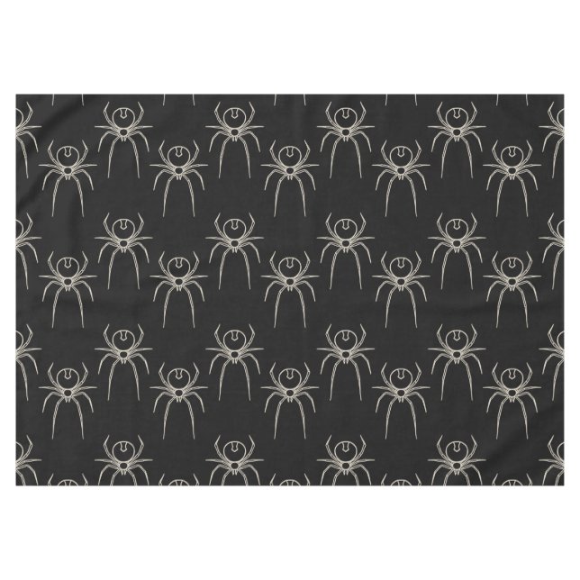 Spinnen - Battschwarz und Knochen weiß Tischdecke (Vorderseite (Horizontal))