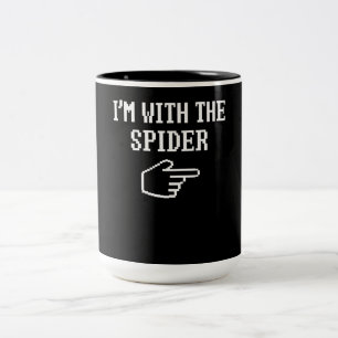 Spinnen-Geschenk   Ich bin mit dem Spinnen-Kostüm  Zweifarbige Tasse