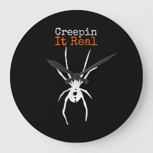 Spinnen-Geschenk   Lustiges Halloween-Kostüm - Cre Große Wanduhr