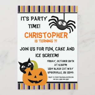Spinnen-Halloween-Geburtstags-Party der schwarzen Einladung