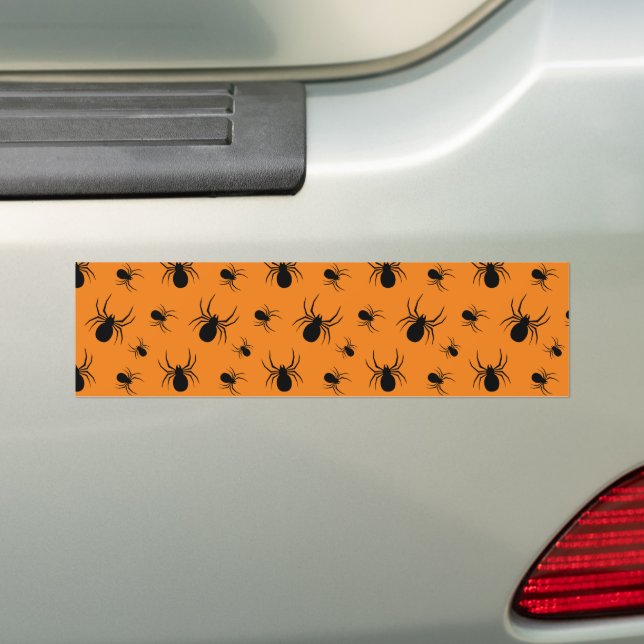 Spinnen Halloween Muster Schwarz und Orange Autoaufkleber (Auf Auto)