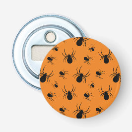 Spinnen Halloween Muster Schwarz und Orange Flaschenöffner
