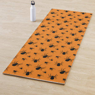 Spinnen Halloween Muster Schwarz und Orange Yogamatte