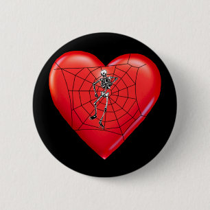 Spinnen-Herz Button