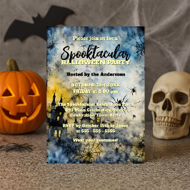 Spinnen-Hexenhaus-Spooktacular-Halloween-Party Einladung