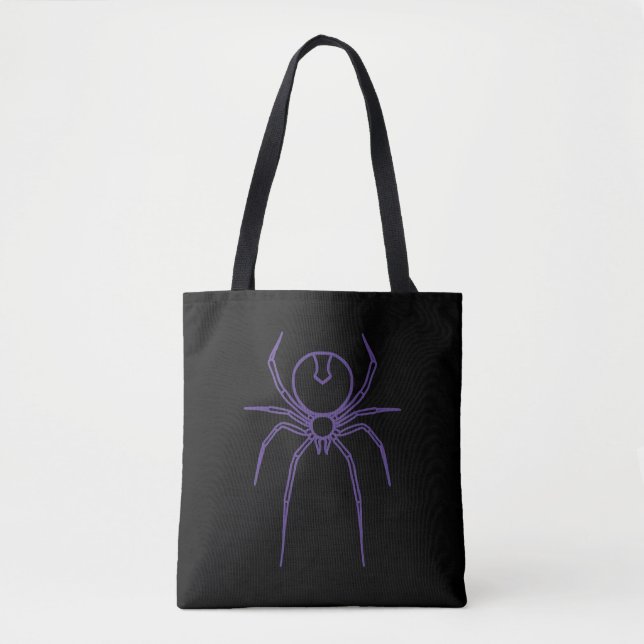 Spinnen in Lila und schwarz Tasche (Vorderseite)